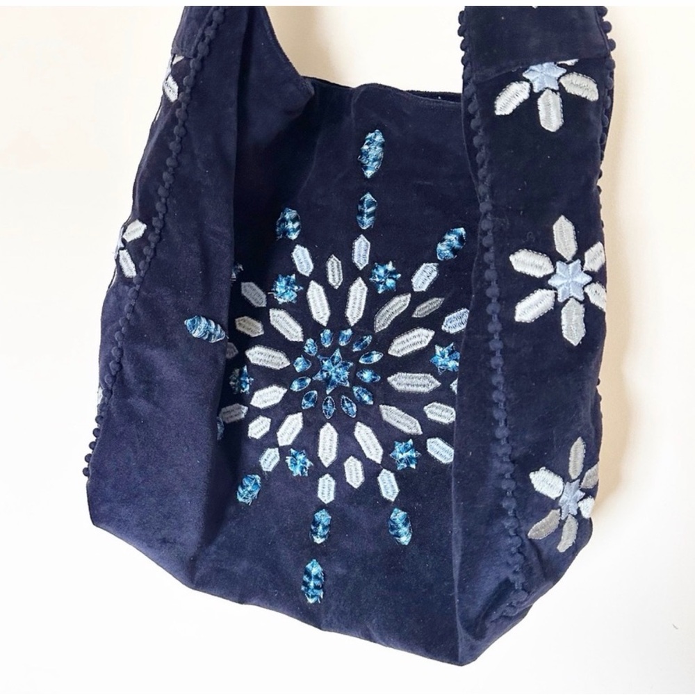 Free People Embroidered Velvet Valera Tote Bag NWOT - Picture 6 of 9